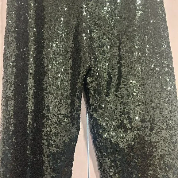 Gianni Bini Green Sequin Leggings Women’s Size M - Picture 5 of 9